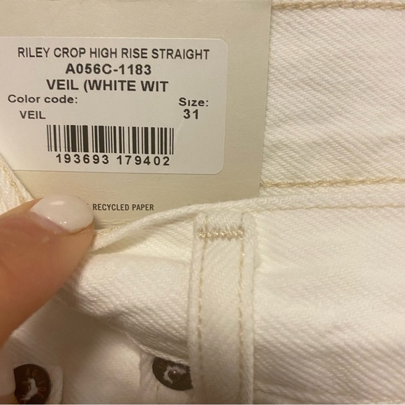 AGOLDE | Riley High Rise Straight Crop Jeans In Veil White NEW Size 31 - Picture 8 of 13